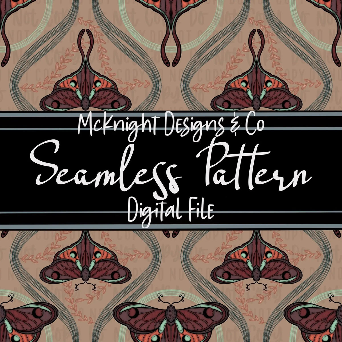 Boho Moth Seamless Pattern | Hand-Drawn Digital Design – McKnight ...