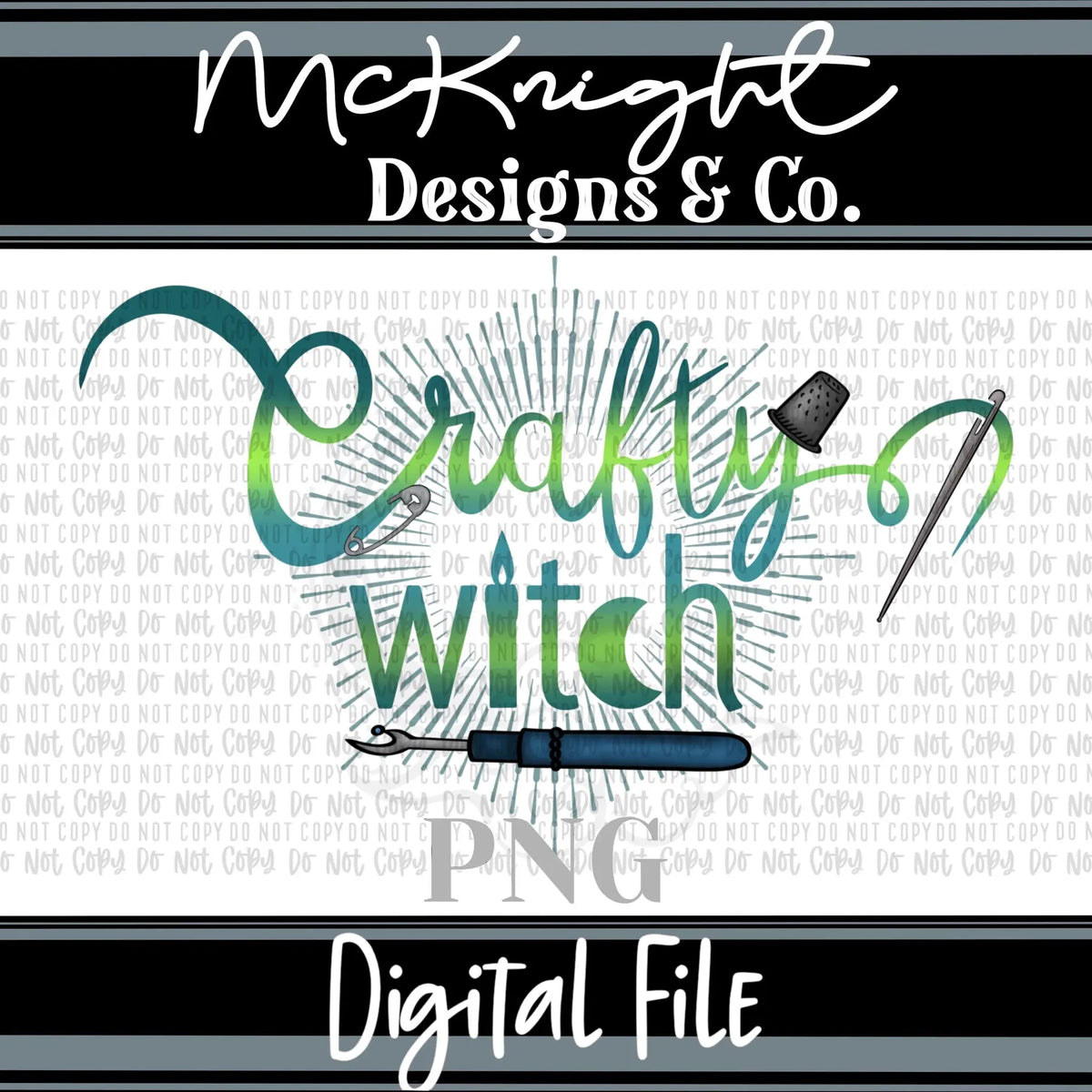 Digital PNG Design - Crafty Witch - McKnight Designs & Co