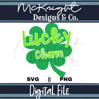 Digital Design SVG PNG - Lucky Charm 4 Leaf Clover (simple) - McKnight Designs & Co