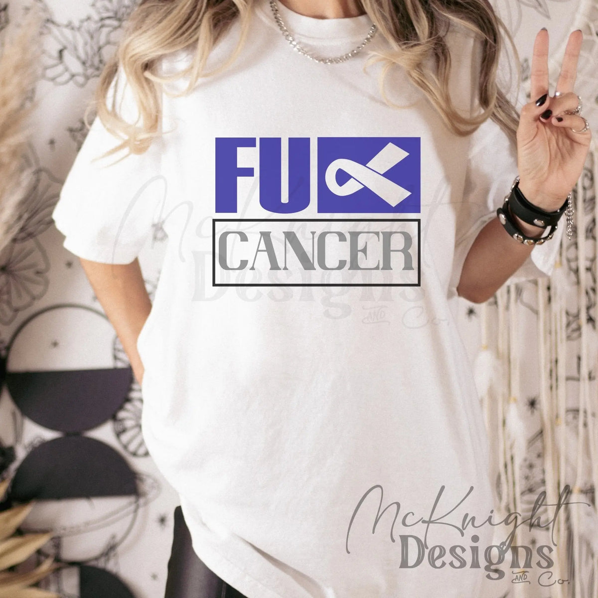Fu Cancer Sign FU** Cancer SVG PNG Design – Bold Awareness Ribbon Cut File – McKnight ...