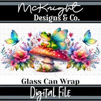 Can Wrap Digital Design - Fairy Frog & Floral Watercolor - McKnight Designs & Co