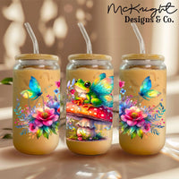 Can Wrap Digital Design - Fairy Frog & Floral Watercolor - McKnight Designs & Co