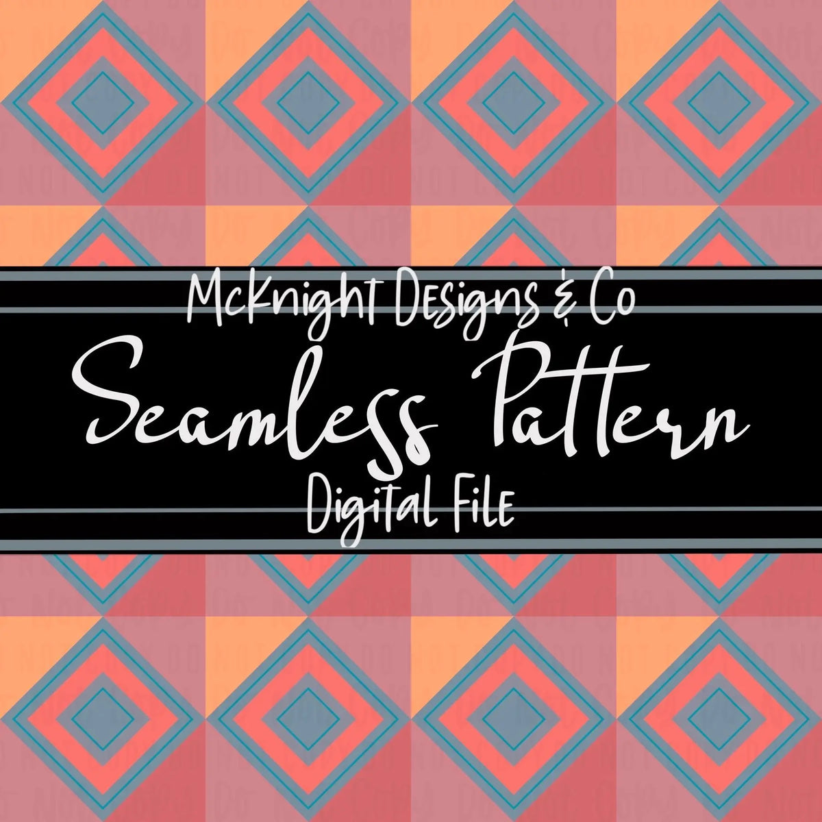 Seamless Pattern Digital Design - Geometric Diamonds - McKnight Designs & Co