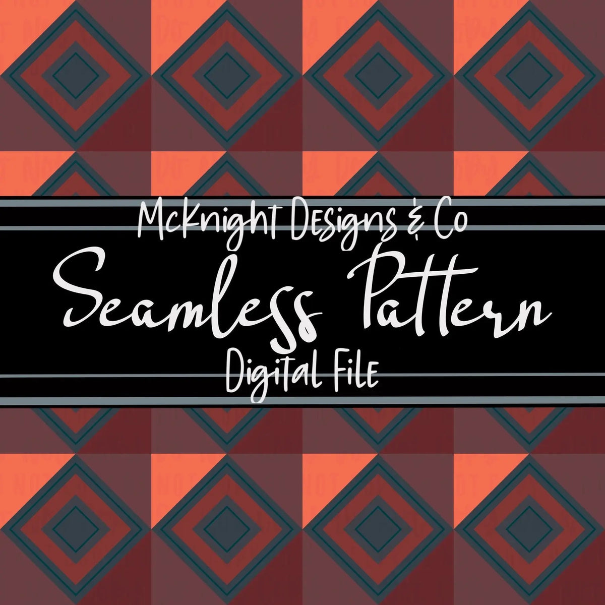 Seamless Pattern Digital Design - Geometric Diamonds - McKnight Designs & Co