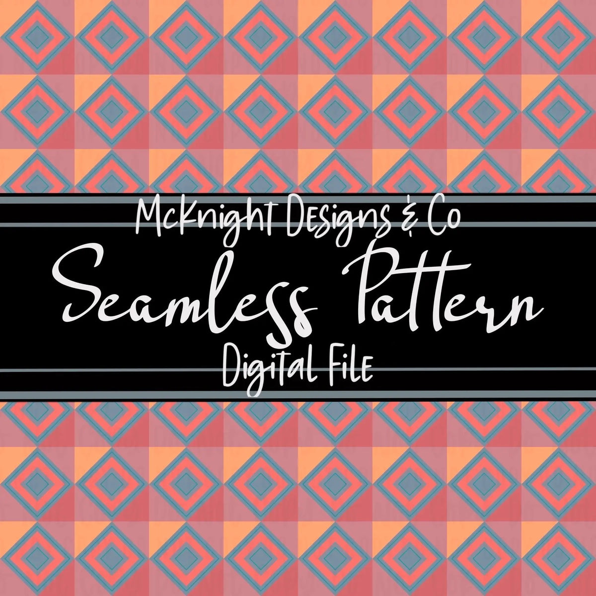 Seamless Pattern Digital Design - Geometric Diamonds - McKnight Designs & Co