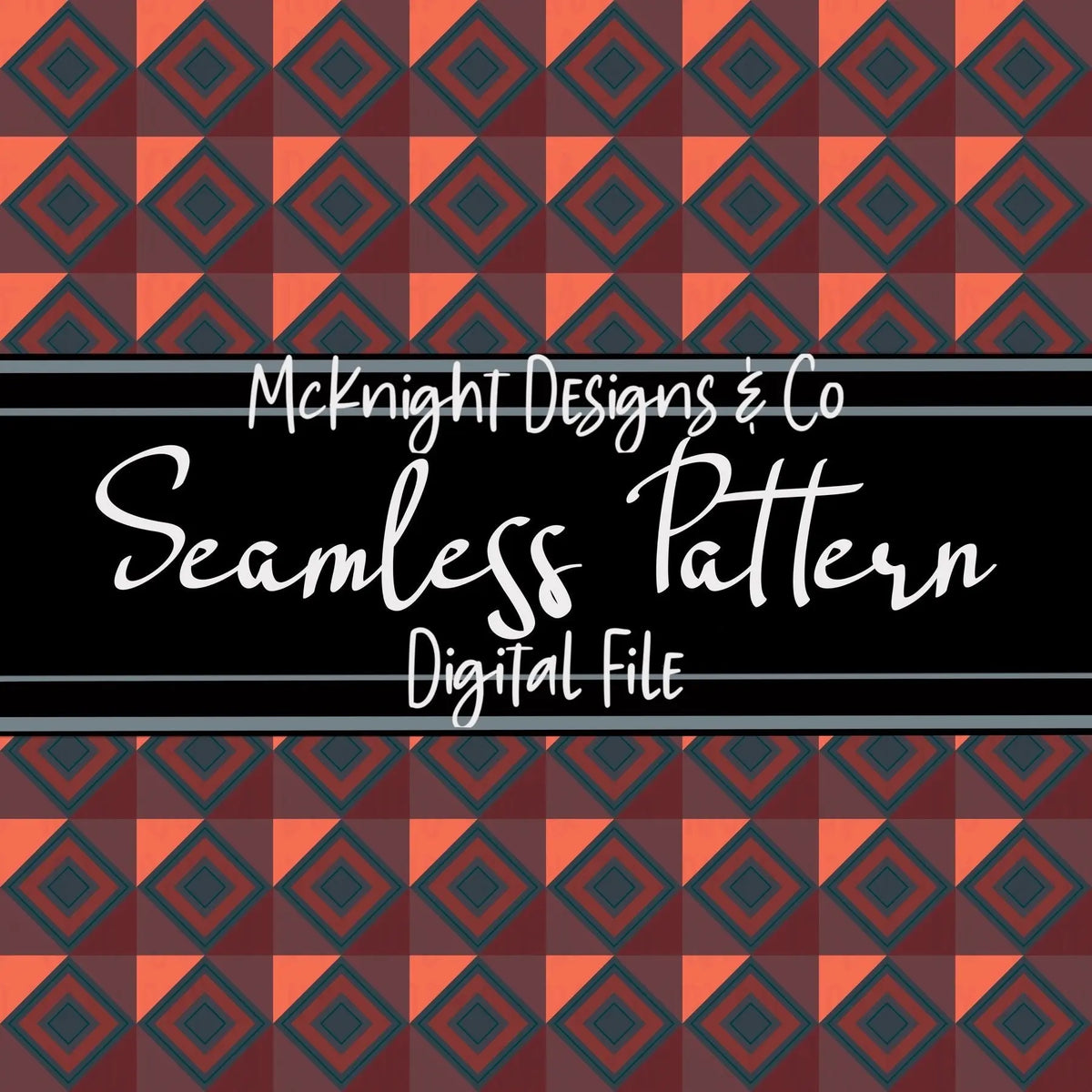 Seamless Pattern Digital Design - Geometric Diamonds - McKnight Designs & Co
