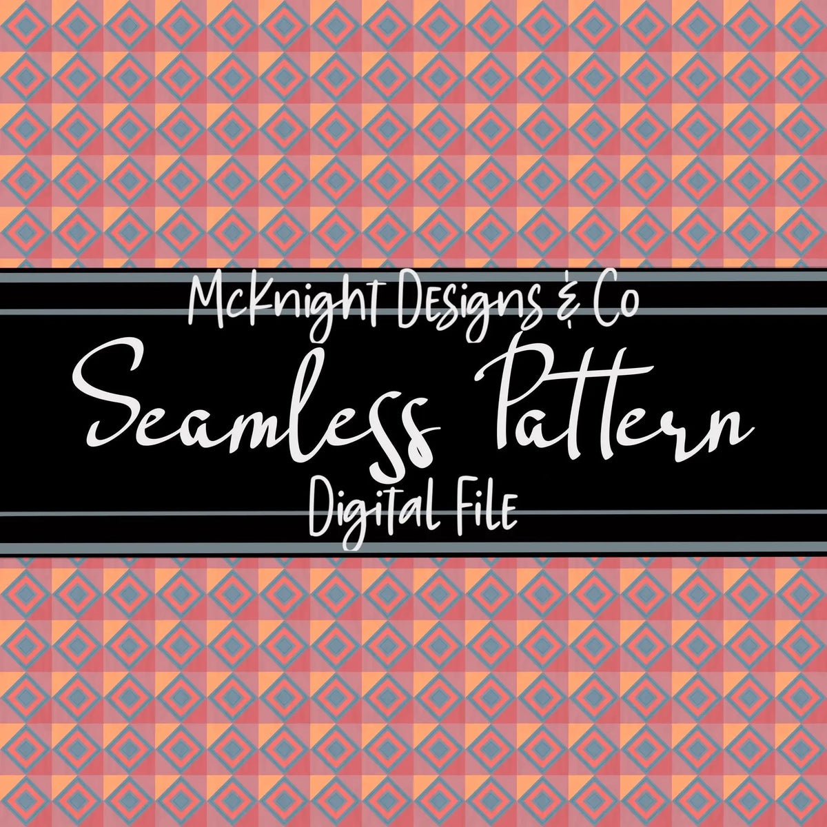 Seamless Pattern Digital Design - Geometric Diamonds - McKnight Designs & Co