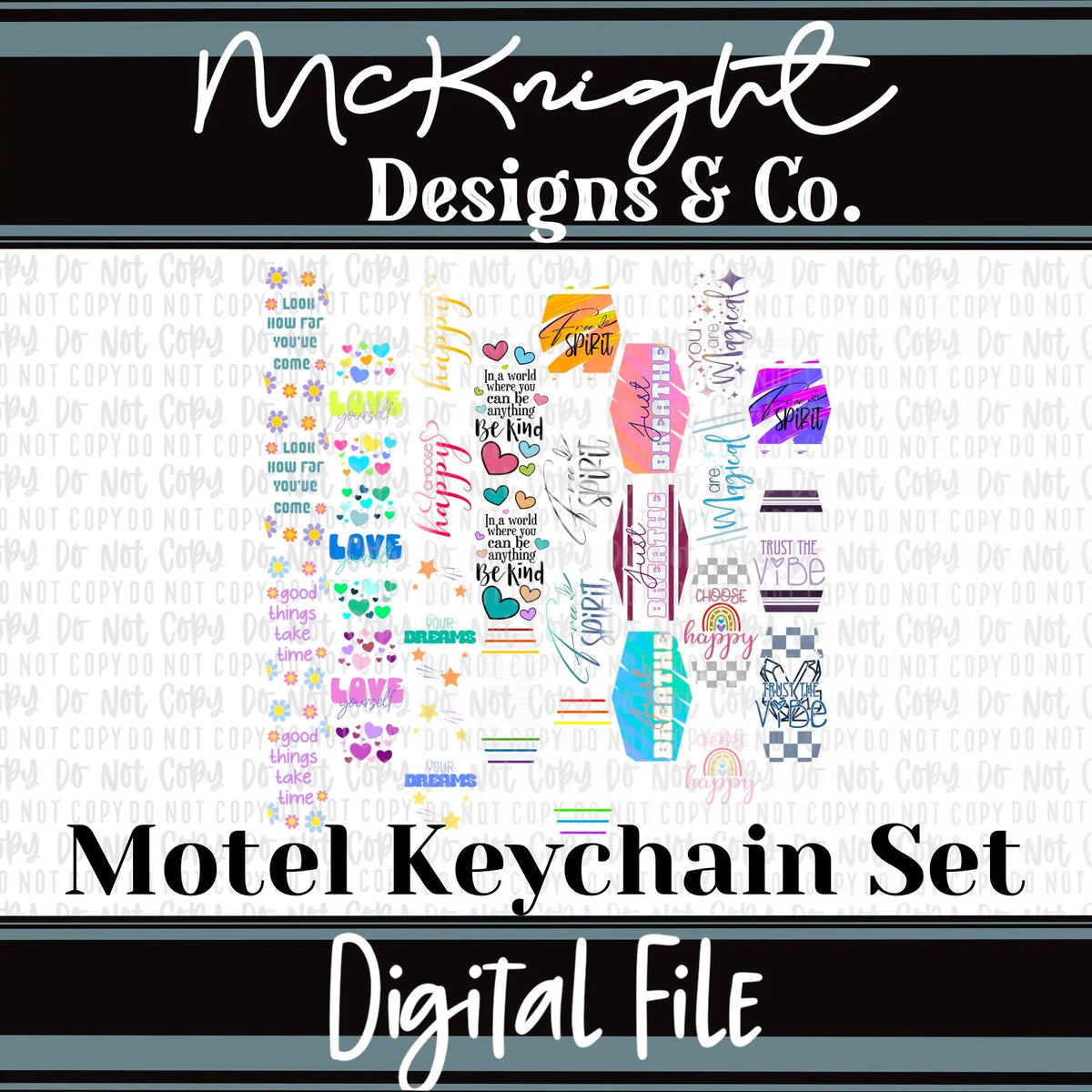 Inspirational Motel Keychain PNG Set – Sublimation & UVDTF Designs ...
