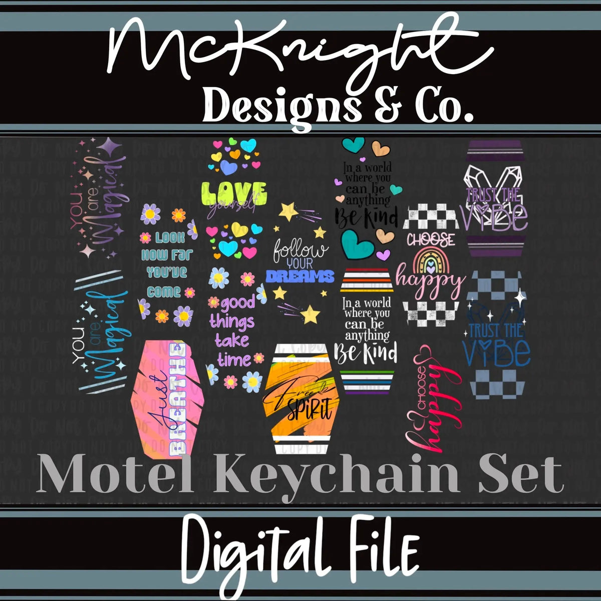 Inspirational Motel Keychain PNG Set – Sublimation & UVDTF Designs ...