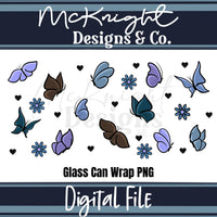 Spring Floral | Butterfly & Hearts | 16 oz Can Wrap Digital Design | PNG UVDTF & Sublimation McKnight Designs & Co 16 Oz Can Wrap