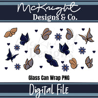 Spring Floral | Butterfly & Hearts | 16 oz Can Wrap Digital Design | PNG UVDTF & Sublimation McKnight Designs & Co 16 Oz Can Wrap