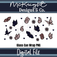 Spring Floral | Butterfly & Hearts | 16 oz Can Wrap Digital Design | PNG UVDTF & Sublimation McKnight Designs & Co 16 Oz Can Wrap