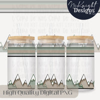 Outdoorsy Mountain 16oz Glass Can Wrap PNG | Hiking Camping Adventure McKnight Designs & Co 16 Oz Can Wrap