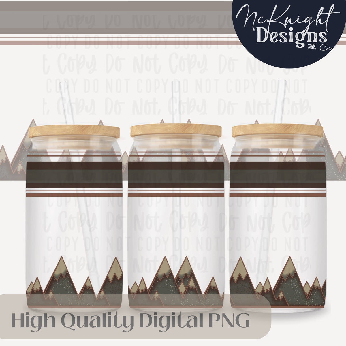 Outdoorsy Mountain 16oz Glass Can Wrap PNG | Hiking Camping Adventure McKnight Designs & Co 16 Oz Can Wrap
