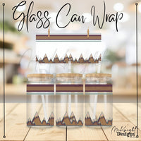 Outdoorsy Mountain 16oz Glass Can Wrap PNG | Hiking Camping Adventure McKnight Designs & Co 16 Oz Can Wrap