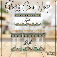 Outdoorsy Mountain 16oz Glass Can Wrap PNG | Hiking Camping Adventure McKnight Designs & Co 16 Oz Can Wrap