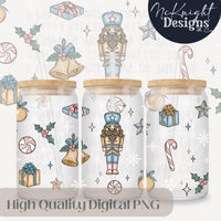 Nutcracker Christmas Cup Wrap PNG 16 oz | Inclusive Designs | Holiday Winter Ornament & Candy McKnight Designs & Co 16 Oz Can Wrap