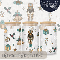 Nutcracker Christmas Cup Wrap PNG 16 oz | Inclusive Designs | Holiday Winter Ornament & Candy McKnight Designs & Co 16 Oz Can Wrap