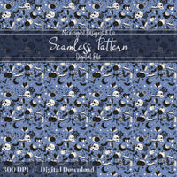 Spooky Bookish Seamless Pattern – Gothic Halloween PNG File (6 Variants) McKnight Designs & Co Seamless Pattern File