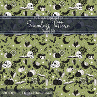 Spooky Bookish Seamless Pattern – Gothic Halloween PNG File (6 Variants) McKnight Designs & Co Seamless Pattern File
