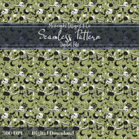 Spooky Bookish Seamless Pattern – Gothic Halloween PNG File (6 Variants) McKnight Designs & Co Seamless Pattern File