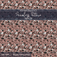 Spooky Bookish Seamless Pattern – Gothic Halloween PNG File (6 Variants) McKnight Designs & Co Seamless Pattern File