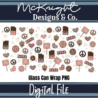 Valentine 16oz Glass Can Wrap PNG Set – XOXO Hearts, Chocolate & Sweets Design McKnight Designs & Co 16 Oz Can Wrap