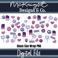 Valentine 16oz Glass Can Wrap PNG Set – XOXO Hearts, Chocolate & Sweets Design McKnight Designs & Co 16 Oz Can Wrap