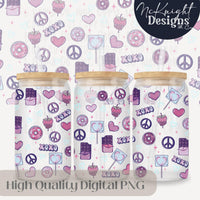 Valentine 16oz Glass Can Wrap PNG Set – XOXO Hearts, Chocolate & Sweets Design McKnight Designs & Co 16 Oz Can Wrap