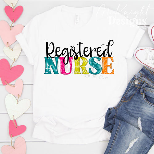 Registered Nurse PNG Design | Shirt Graphic | Medical Digital PNG McKnight Designs & Co PNG Design
