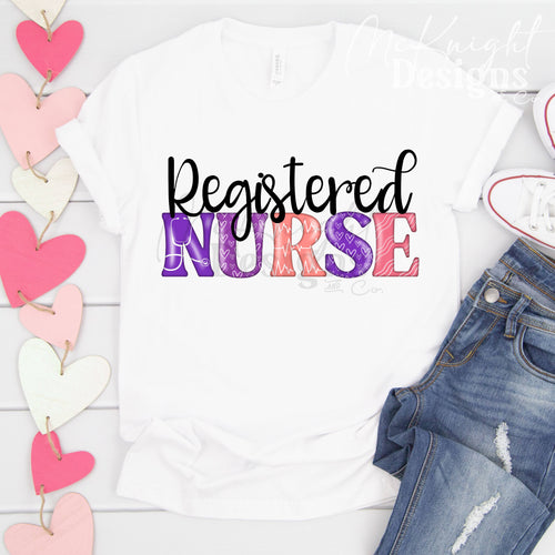 Registered Nurse PNG Design | Shirt Graphic | Medical Digital PNG McKnight Designs & Co PNG Design