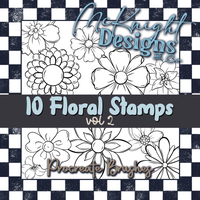 Flower Element Outlines (10) vol. 2 | Hand Drawn | Procreate Stamps Brush Set McKnight Designs & Co Procreate Stamps