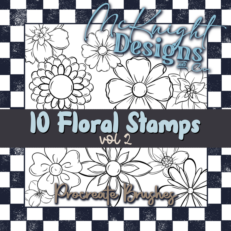 Flower Element Outlines (10) vol. 2 | Hand Drawn | Procreate Stamps Brush Set McKnight Designs & Co Procreate Stamps
