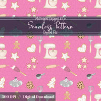 Holiday Baking Seamless Pattern PNG – Gingerbread, Cookies & Cozy Kitchen Tools McKnight Designs & Co Seamless Pattern File
