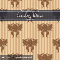 Coquette Bat Bow Stripe Seamless Pattern PNG McKnight Designs & Co Seamless Pattern File