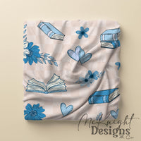 Bookish Love Seamless Pattern | Vintage Books Hearts & Florals | Cozy Romantic Digital Paper - McKnight Designs & Co