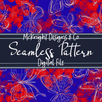 Hand-Drawn Watercolor Butterfly Seamless Pattern McKnight Designs & Co Seamless Pattern File