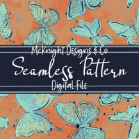Hand-Drawn Watercolor Butterfly Seamless Pattern McKnight Designs & Co Seamless Pattern File