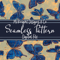 Hand-Drawn Watercolor Butterfly Seamless Pattern McKnight Designs & Co Seamless Pattern File