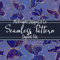 Hand-Drawn Watercolor Butterfly Seamless Pattern McKnight Designs & Co Seamless Pattern File