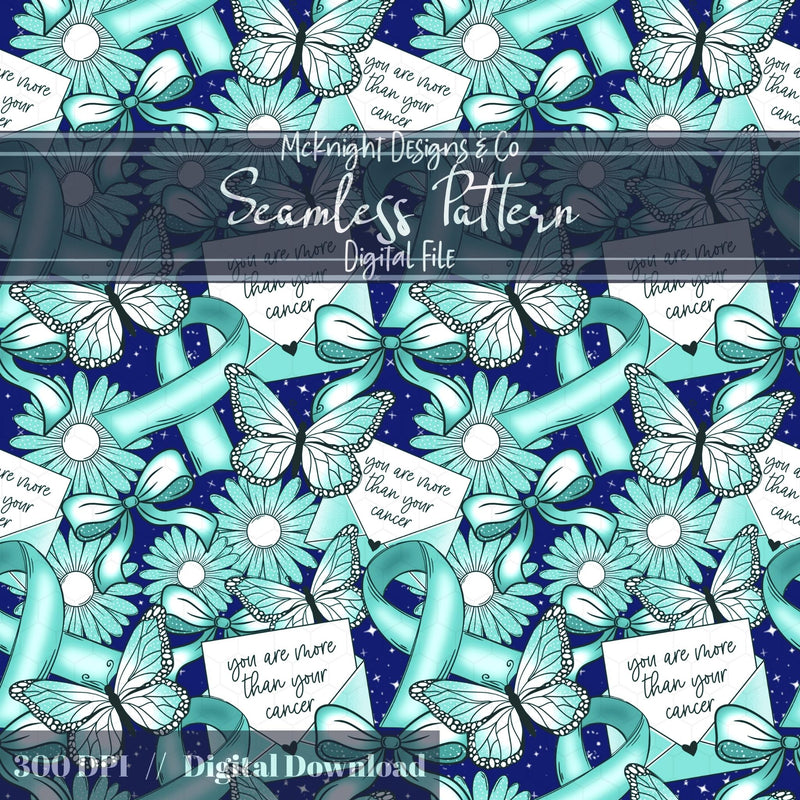 Awareness Ribbon Seamless Pattern – Support & Encouragement PNG McKnight Designs & Co Seamless Pattern File