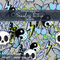 Rock Girly Pastel Punk Checkerboard Seamless Pattern McKnight Designs & Co Seamless Pattern File