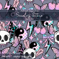 Rock Girly Pastel Punk Checkerboard Seamless Pattern McKnight Designs & Co Seamless Pattern File