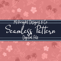 Cherry Bow Coquette Seamless Pattern – Hand-Drawn Aesthetic PNG McKnight Designs & Co Seamless Pattern File