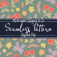 Cherry Bow Coquette Seamless Pattern – Hand-Drawn Aesthetic PNG McKnight Designs & Co Seamless Pattern File