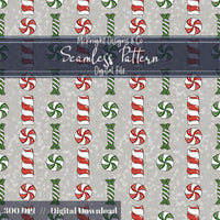 Holiday Candy Seamless Pattern - Christmas Peppermint Candy McKnight Designs & Co Seamless Pattern File
