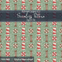 Holiday Candy Seamless Pattern - Christmas Peppermint Candy McKnight Designs & Co Seamless Pattern File