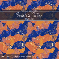 Color-Block Botanical Dragonfly Seamless Pattern McKnight Designs & Co Seamless Pattern File