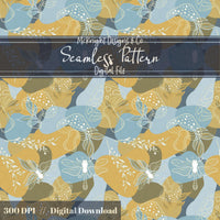 Color-Block Botanical Dragonfly Seamless Pattern McKnight Designs & Co Seamless Pattern File