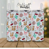 Cowgirl Disco Love Seamless Pattern | Hand Drawn Western Valentine Repeat | Digital Design McKnight Designs & Co Seamless Pattern File